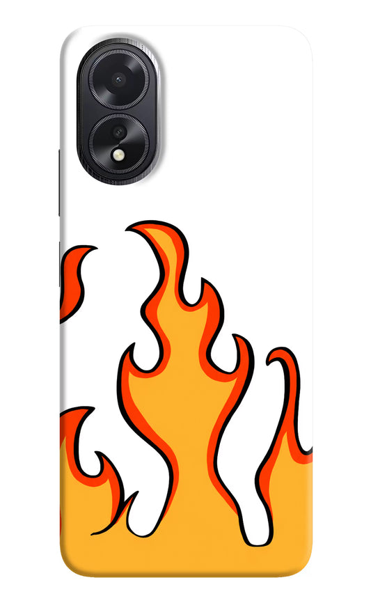 Fired Up – White Oppo A18/Oppo A38 Hard Case Back Cover by Casekaro
