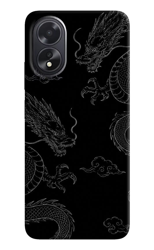 Twin Dragons Oppo A18/Oppo A38 Hard Case Back Cover by Casekaro