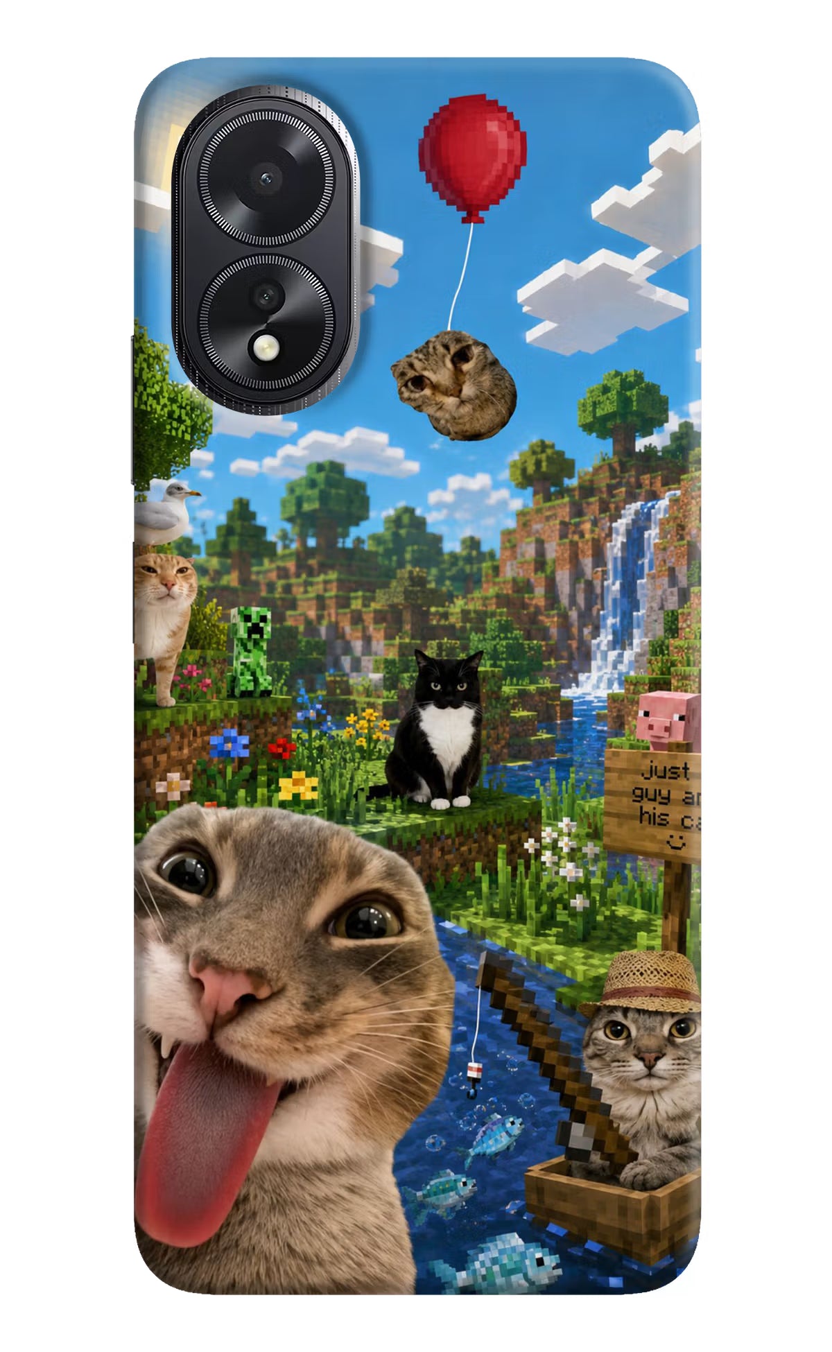 Minecraft Cat Chaos Oppo A18/Oppo A38 Back Cover