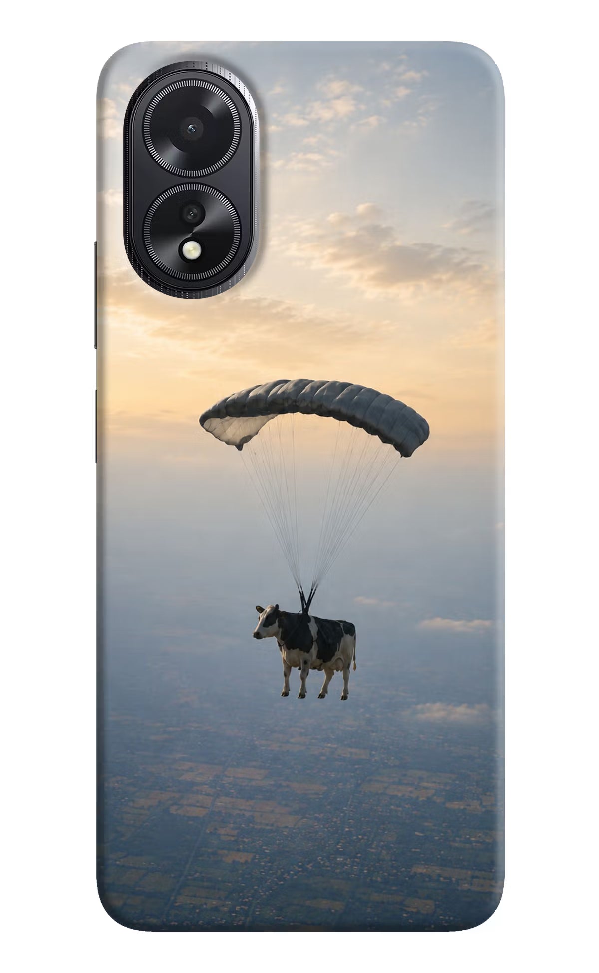 Skydiving Cow Oppo A18/Oppo A38 Back Cover