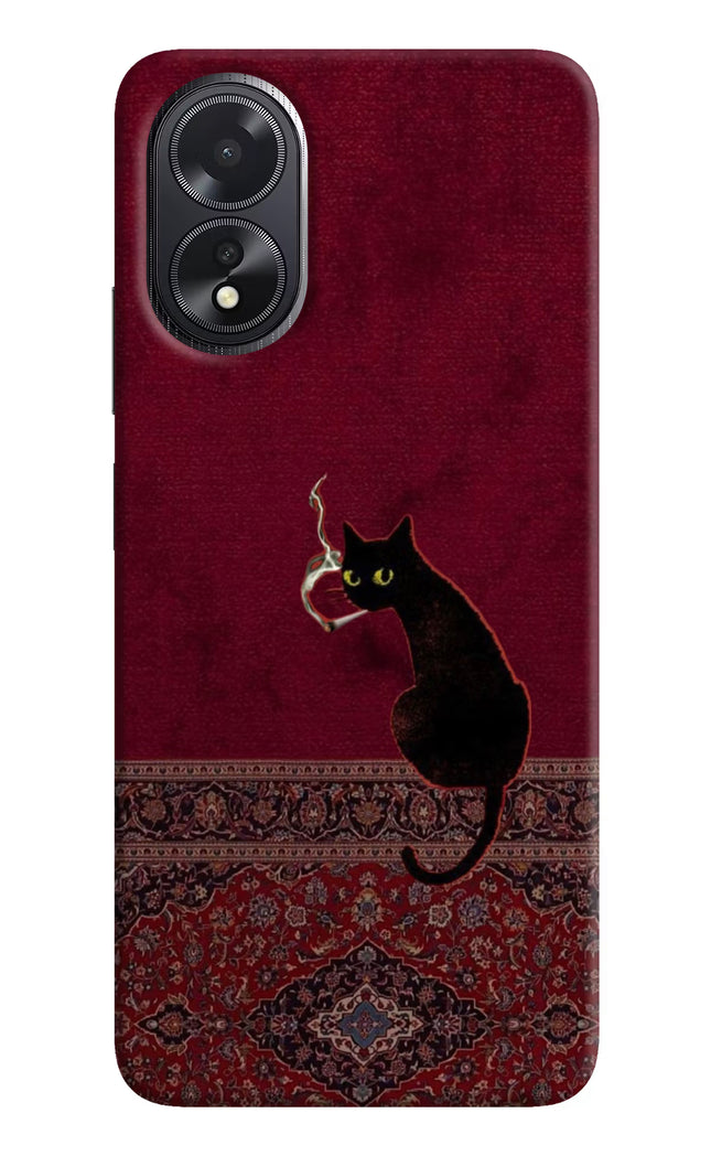 Midnight Cat Oppo A18/Oppo A38 Hard Case Back Cover by Casekaro