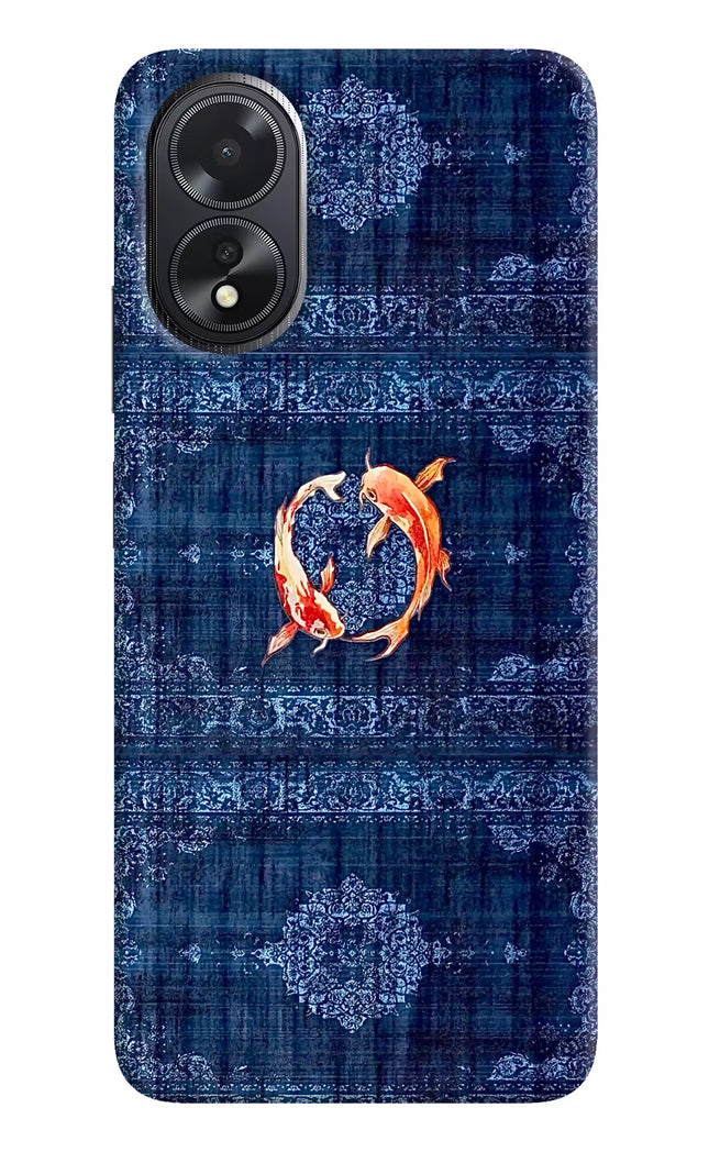 Koi Blue Oppo A18/Oppo A38 Hard Case Back Cover by Casekaro