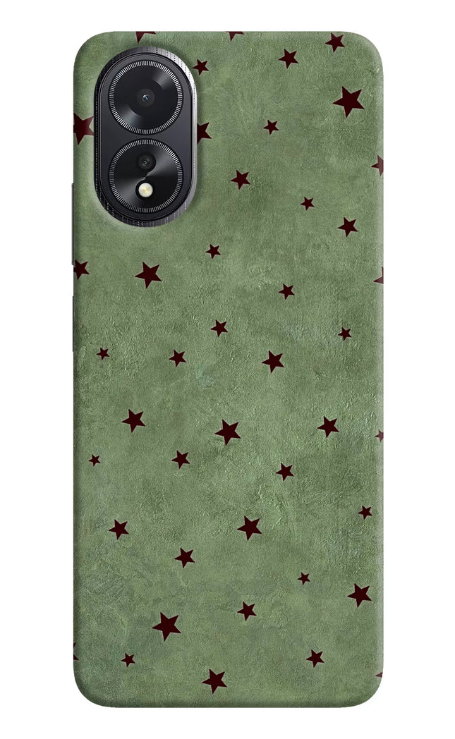 Green Stars Oppo A18/Oppo A38 Hard Case Back Cover by Casekaro