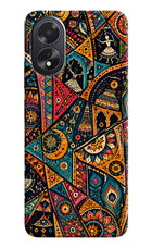 Folk Print Oppo A18/Oppo A38 Hard Case Back Cover by Casekaro