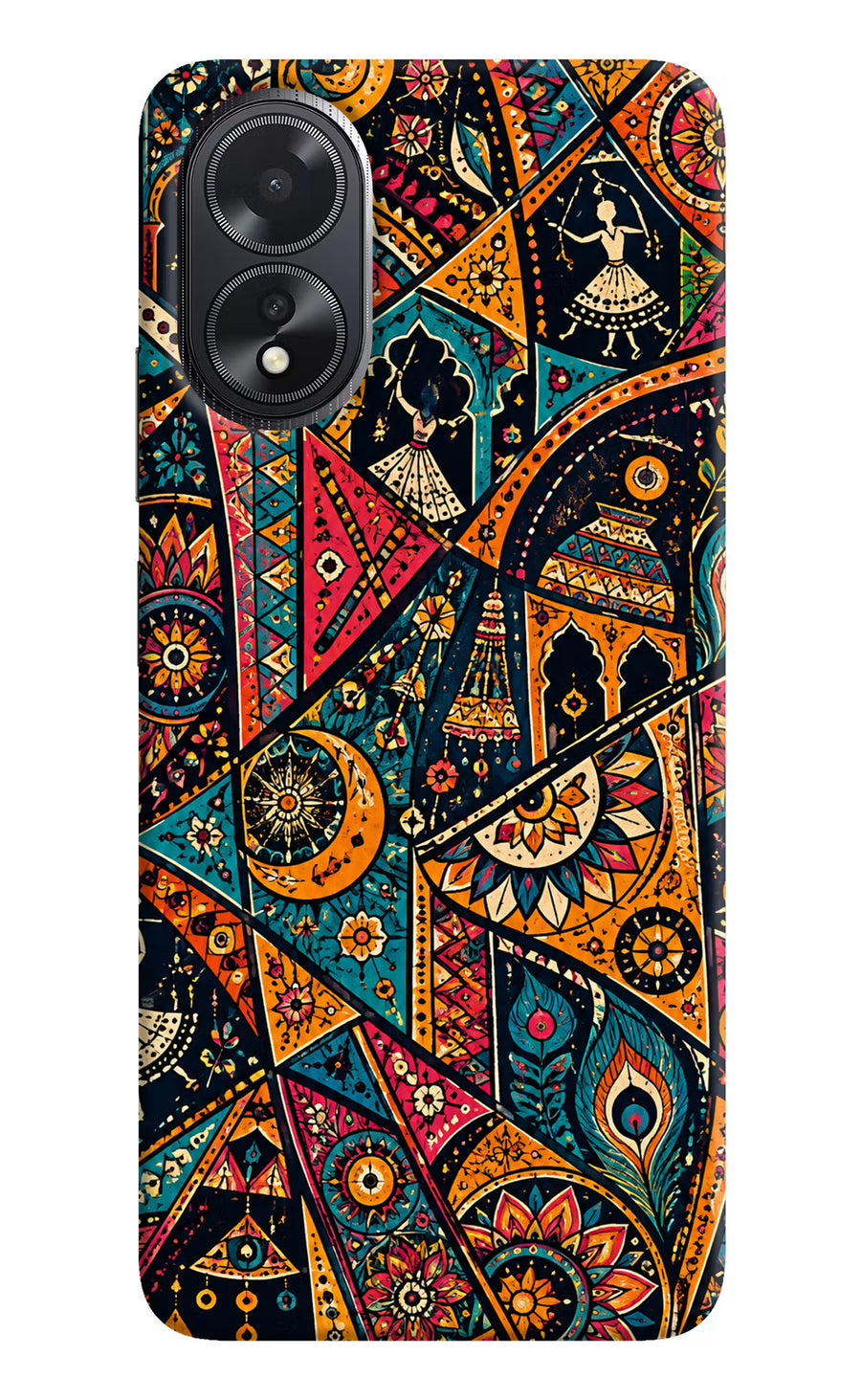 Folk Print Oppo A18/Oppo A38 Back Cover, Hard case