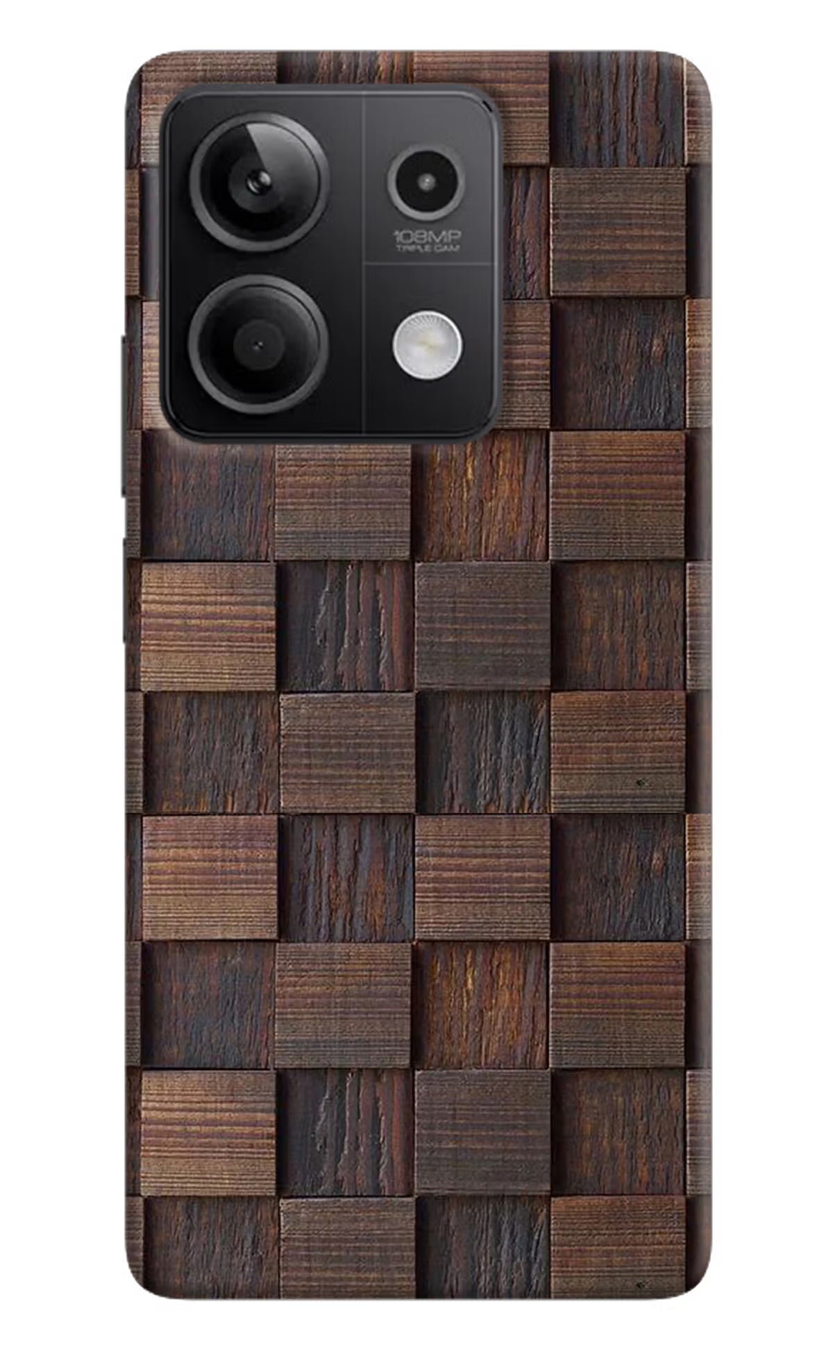 Wooden Cube Design Redmi Note 13 5G Hard Case Back Cover by Casekaro