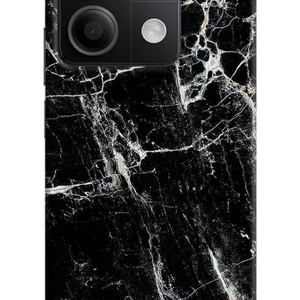 Black Marble Texture Redmi Note 13 5G Hard Case Back Cover by Casekaro