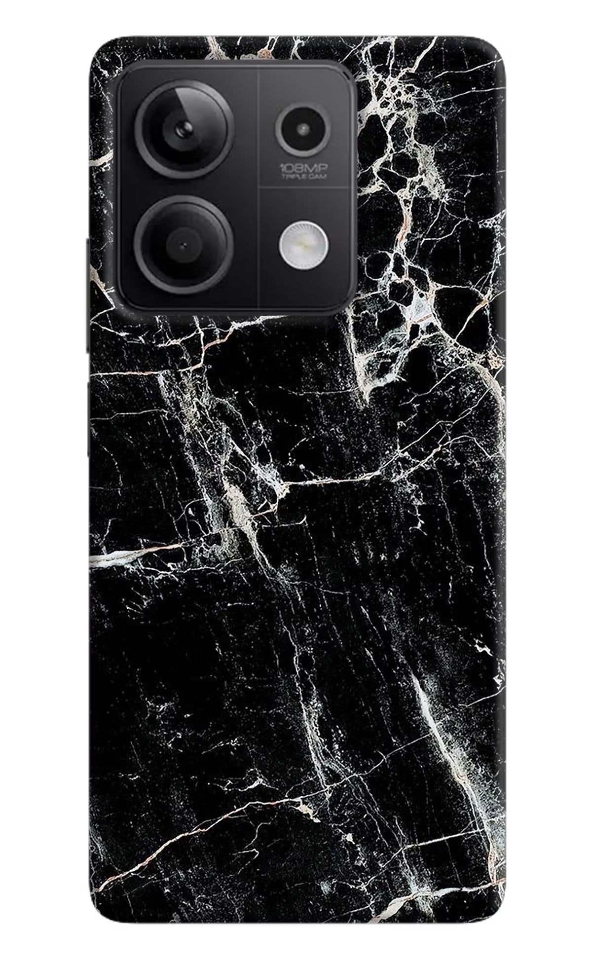Black Marble Texture Redmi Note 13 5G Hard Case Back Cover by Casekaro