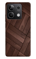 Wooden Texture Design Redmi Note 13 5G Hard Case Back Cover by Casekaro
