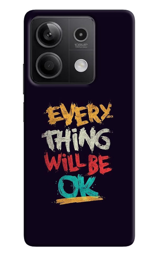 Everything Will Be Ok Redmi Note 13 5G Hard Case Back Cover by Casekaro