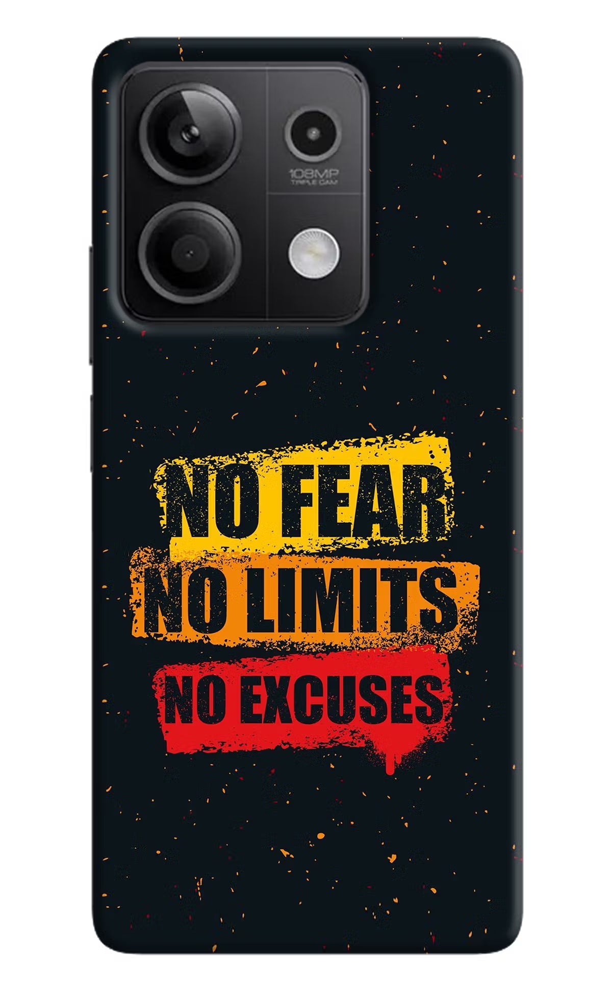 No Fear No Limits No Excuse Redmi Note 13 5G Hard Case Back Cover by Casekaro