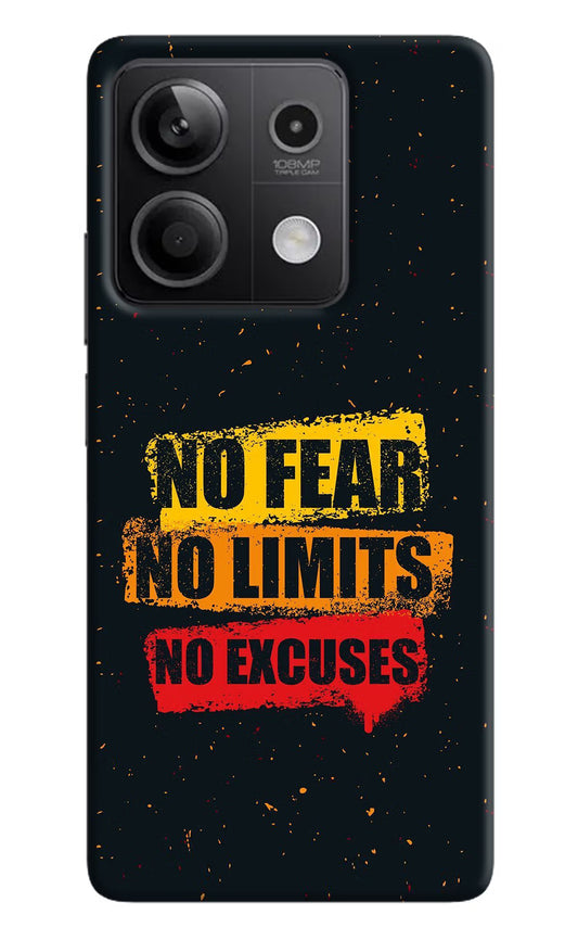 No Fear No Limits No Excuse Redmi Note 13 5G Hard Case Back Cover by Casekaro