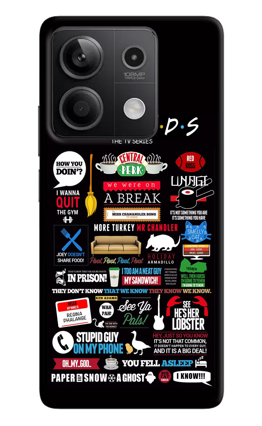 FRIENDS Redmi Note 13 5G Back Cover, Hard case