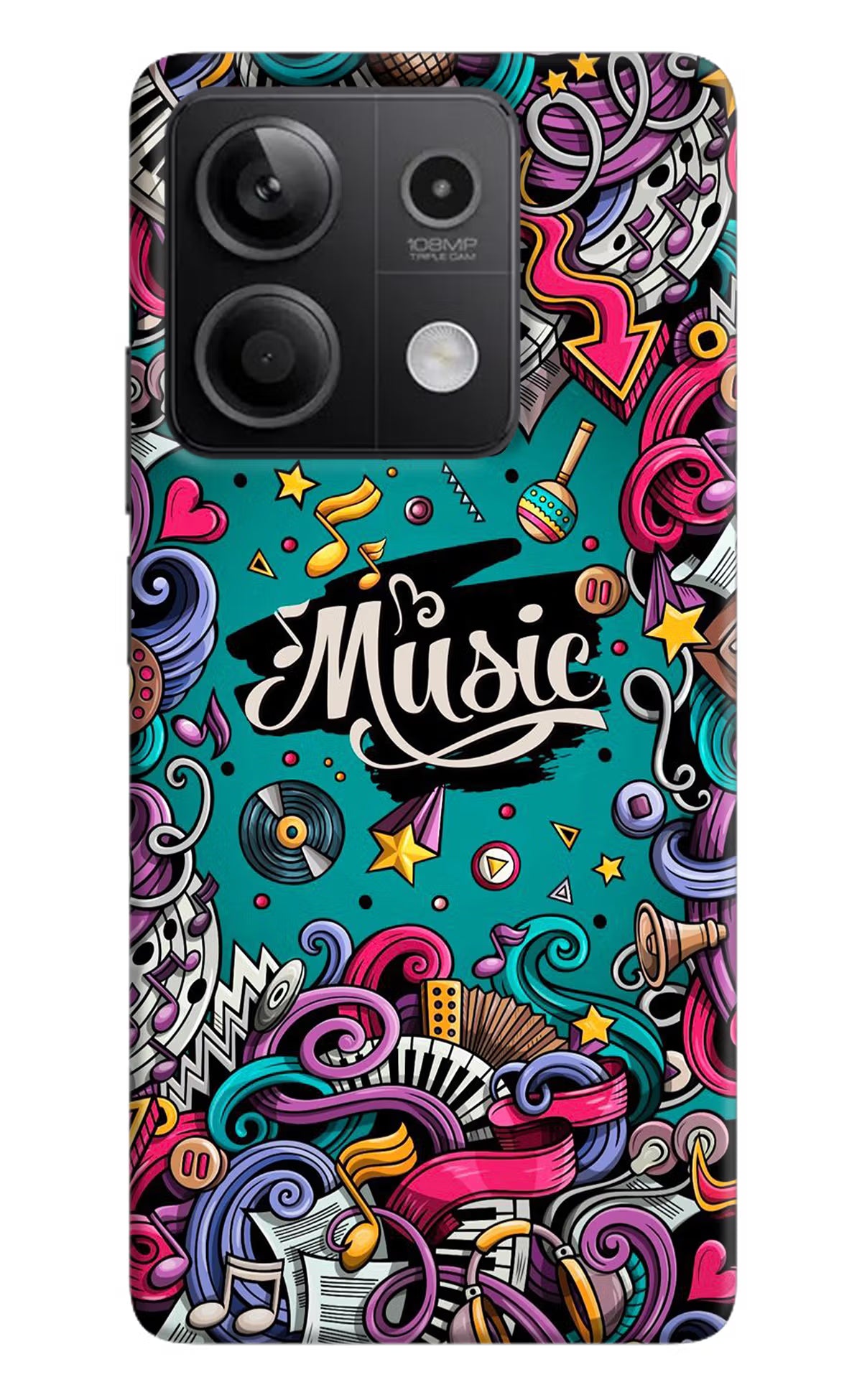 Music Graffiti Redmi Note 13 5G Hard Case Back Cover by Casekaro