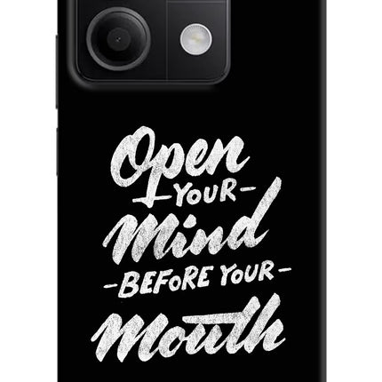 Open Your Mind Before Your Mouth Redmi Note 13 5G Hard Case Back Cover by Casekaro