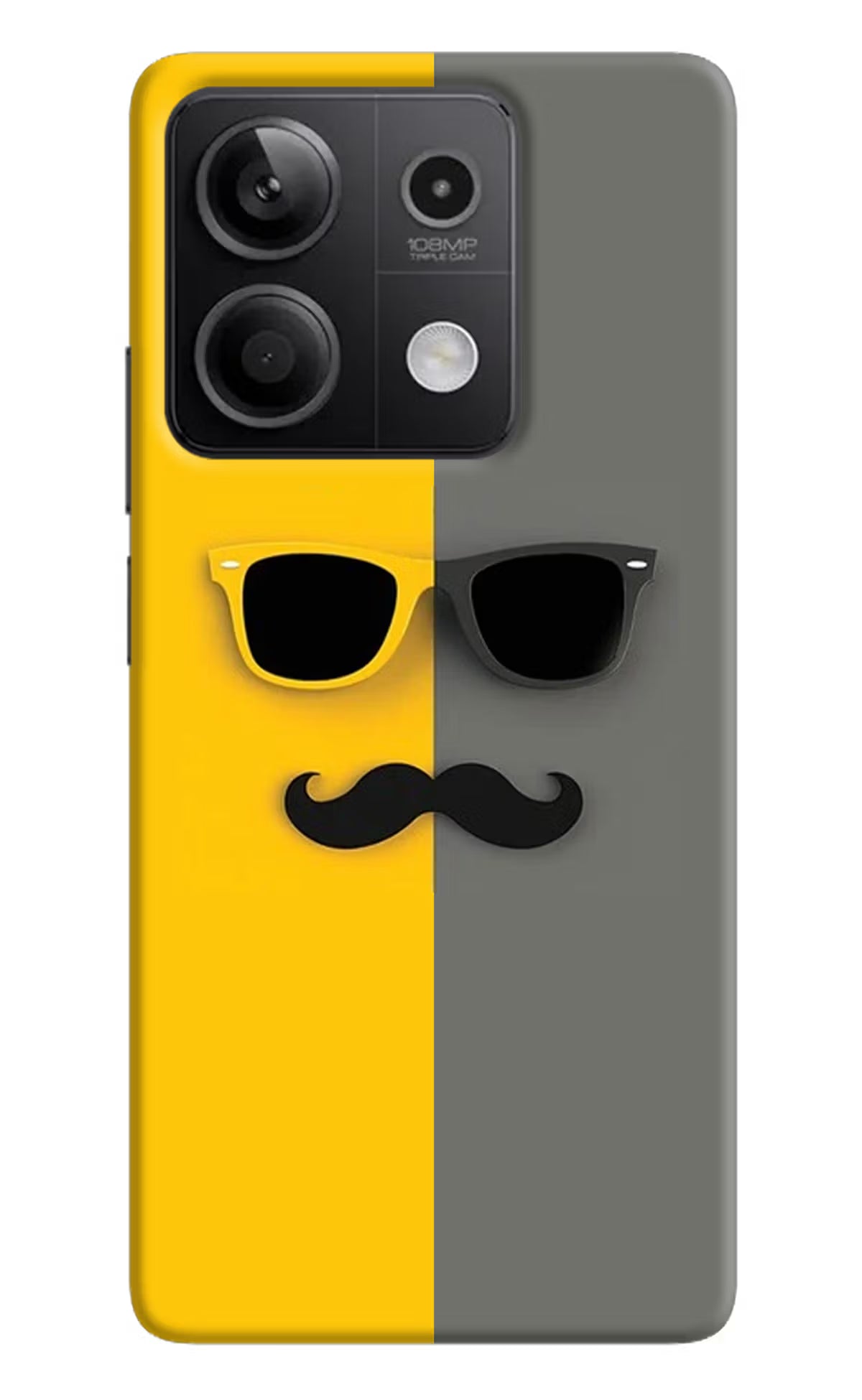 Sunglasses with Mustache Redmi Note 13 5G Hard Case Back Cover by Casekaro