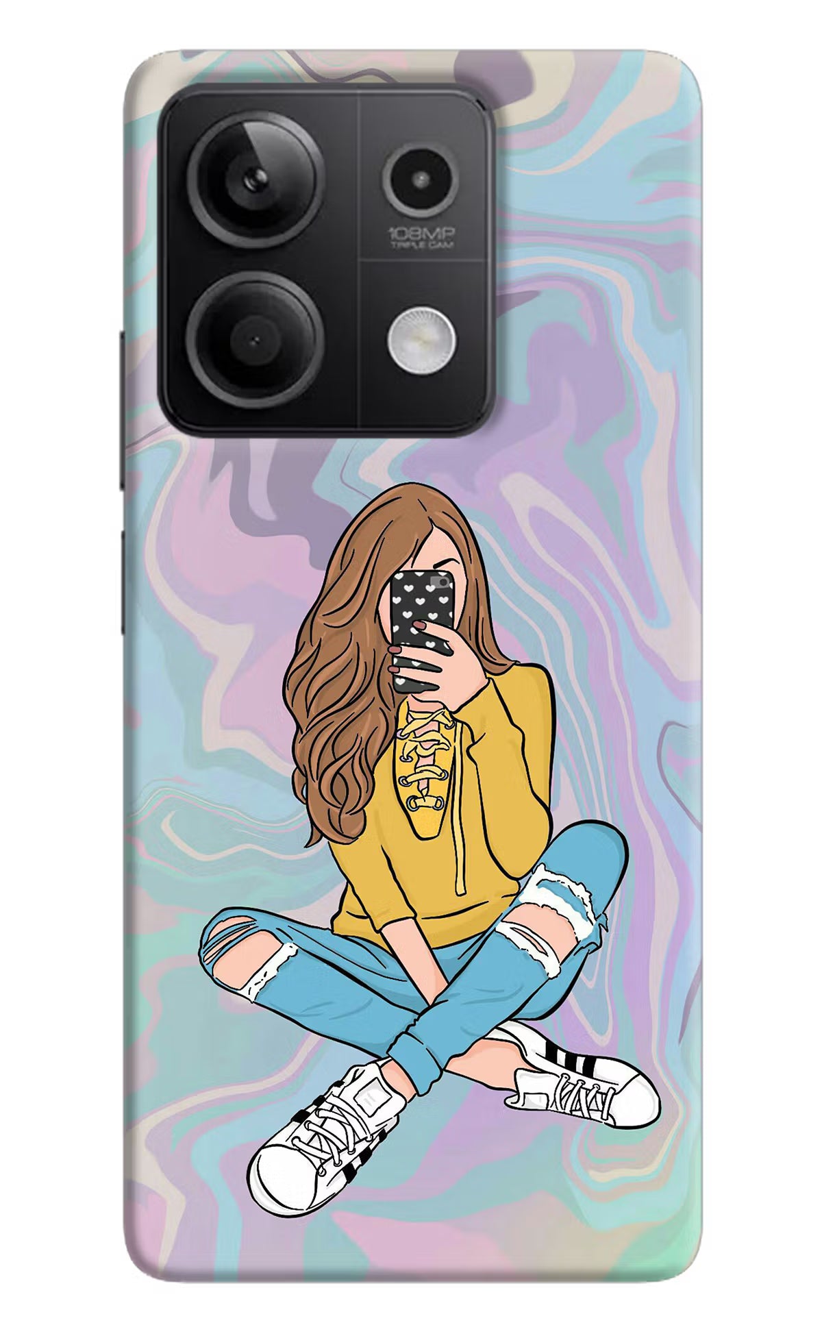 Selfie Girl Redmi Note 13 5G Hard Case Back Cover by Casekaro
