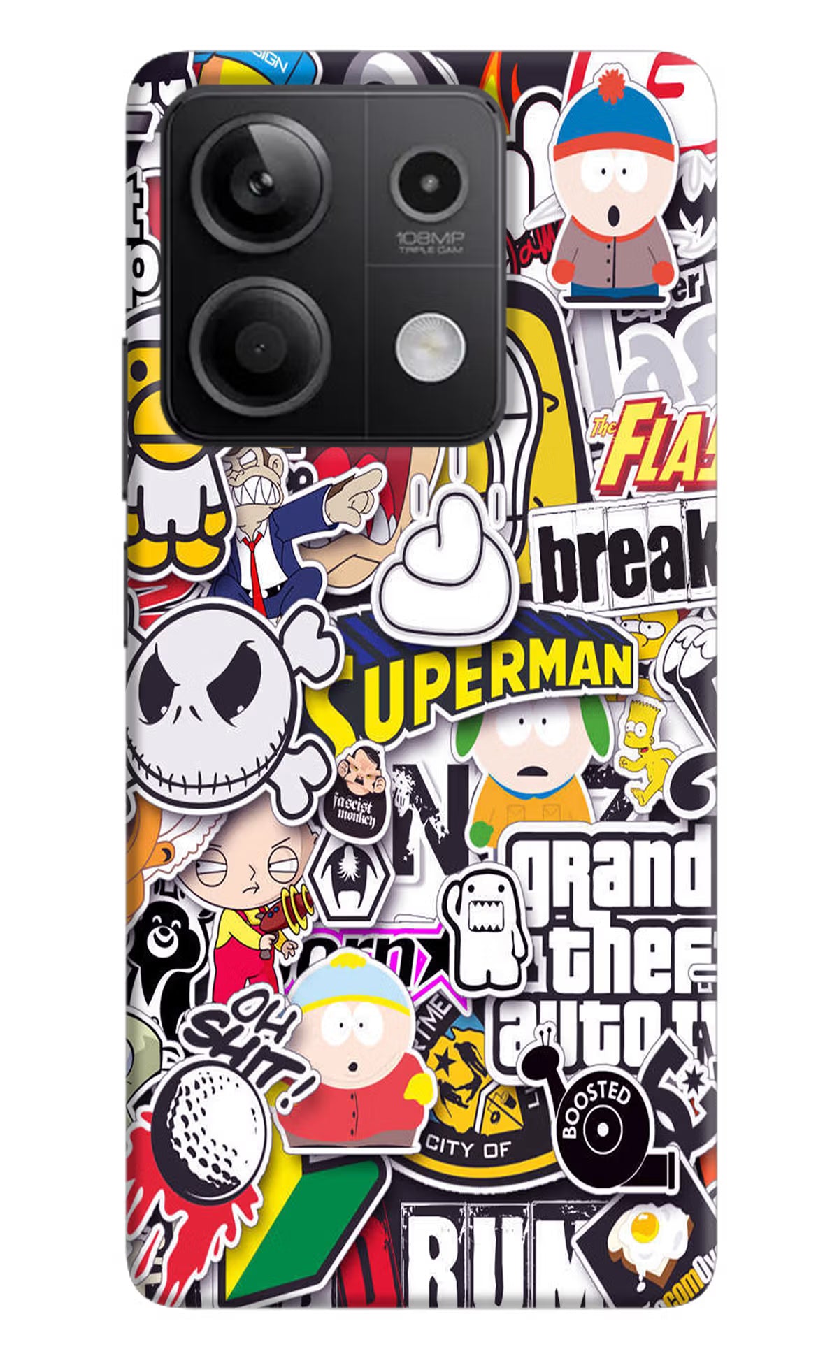 Sticker Bomb Redmi Note 13 5G Hard Case Back Cover by Casekaro