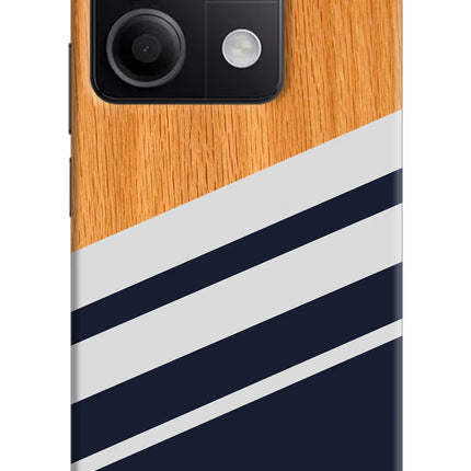 Blue and white wooden Redmi Note 13 5G Hard Case Back Cover by Casekaro
