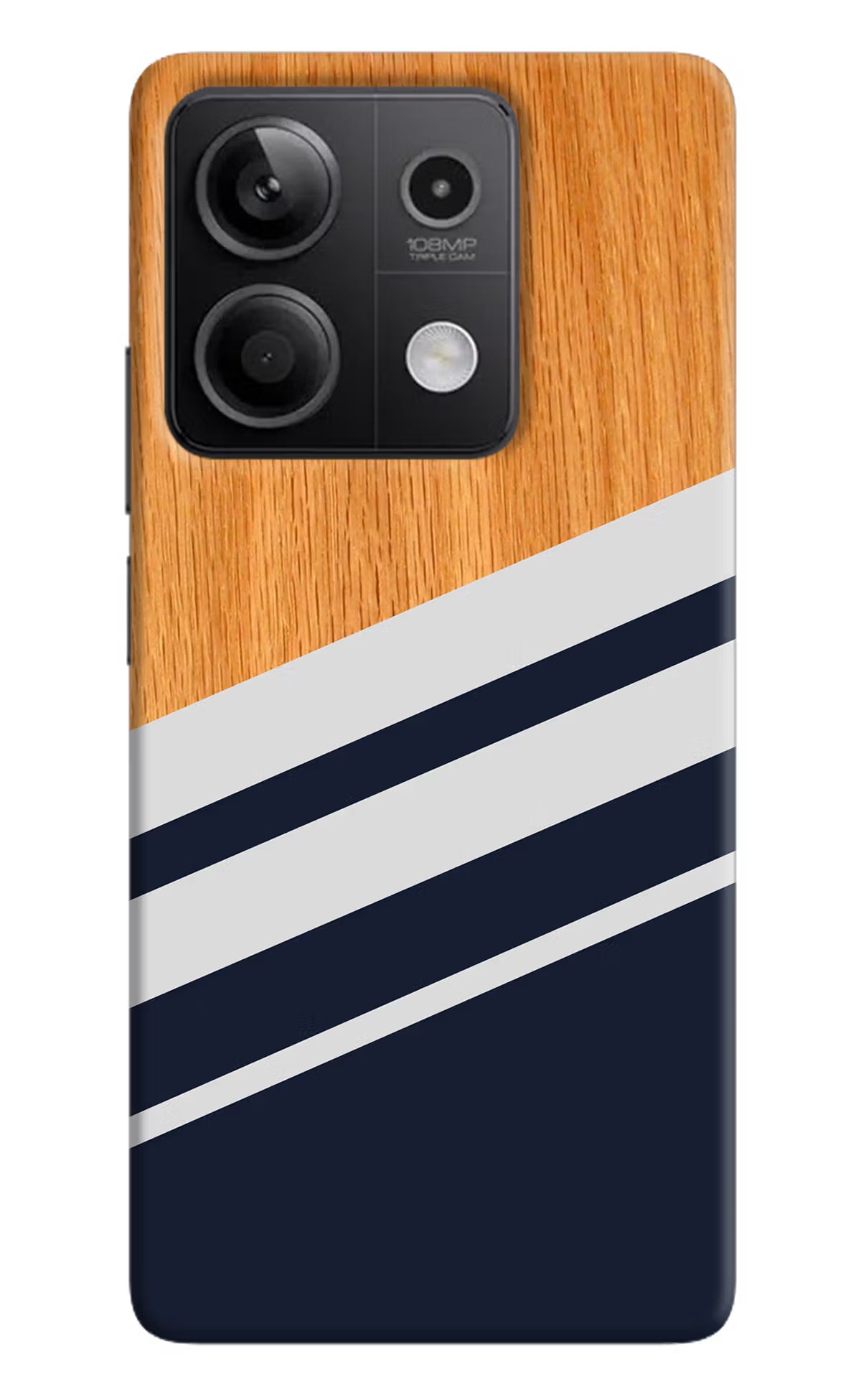 Blue and white wooden Redmi Note 13 5G Hard Case Back Cover by Casekaro