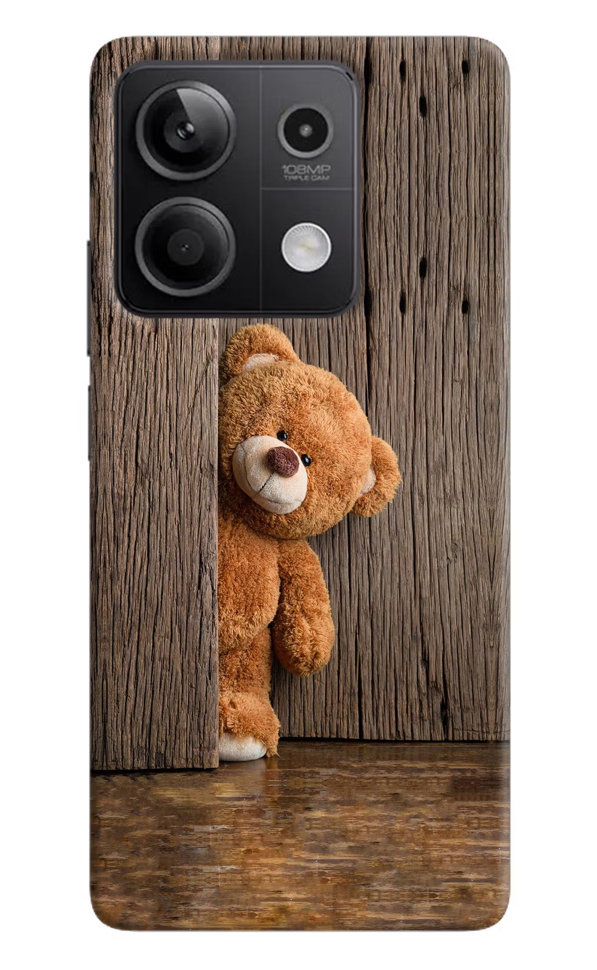 Teddy Wooden Redmi Note 13 5G Hard Case Back Cover by Casekaro