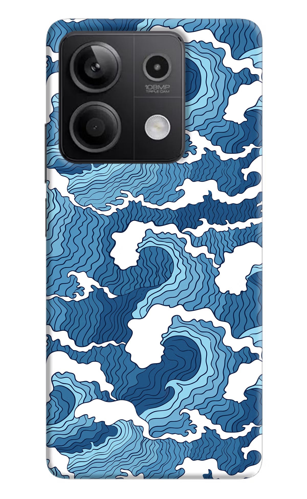 Blue Waves Redmi Note 13 5G Hard Case Back Cover by Casekaro