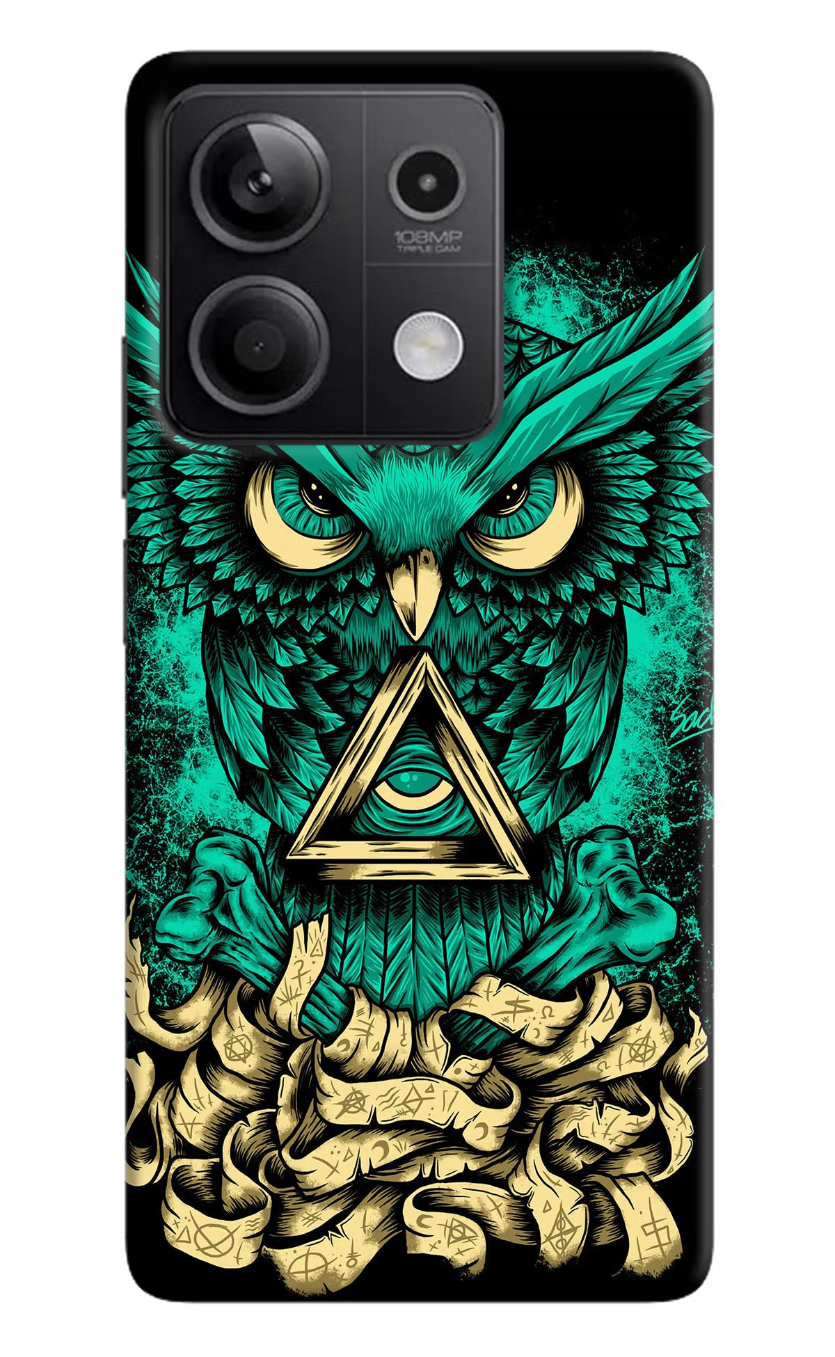 Green Owl Redmi Note 13 5G Hard Case Back Cover by Casekaro