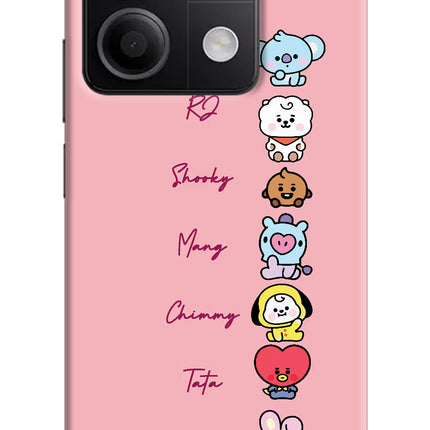 BTS names Redmi Note 13 5G Hard Case Back Cover by Casekaro