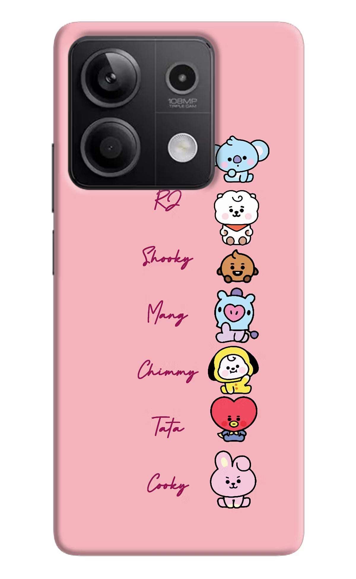 BTS names Redmi Note 13 5G Hard Case Back Cover by Casekaro