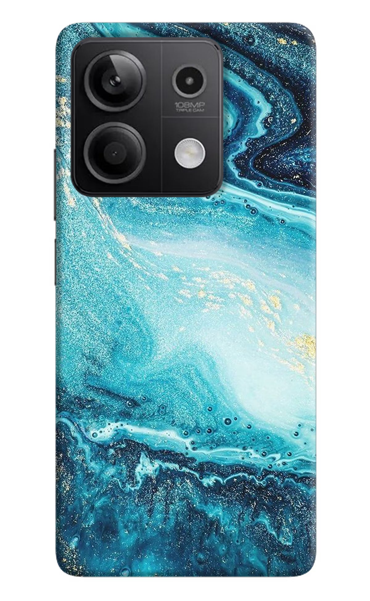 Blue Glitter Marble Redmi Note 13 5G Hard Case Back Cover by Casekaro