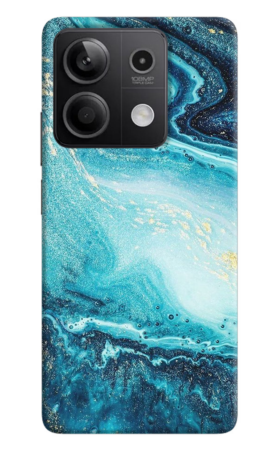 Blue Glitter Marble Redmi Note 13 5G Back Cover, Hard case