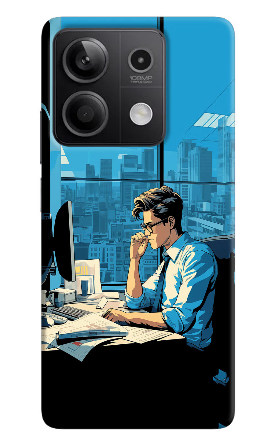 Focused Hustler (AI Generated) Redmi Note 13 5G Back Cover, Hard case