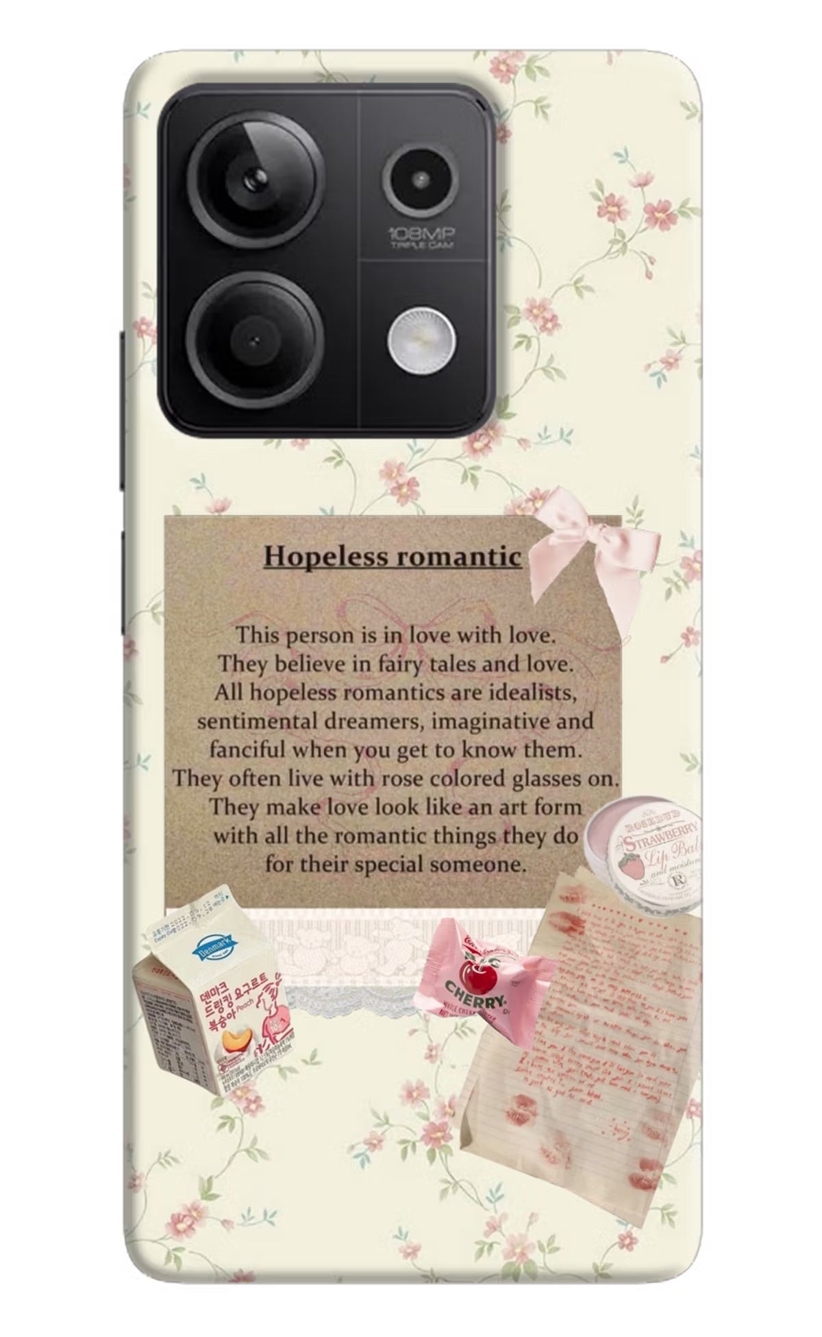 Hopeless Romantic Redmi Note 13 5G Hard Case Back Cover by Casekaro