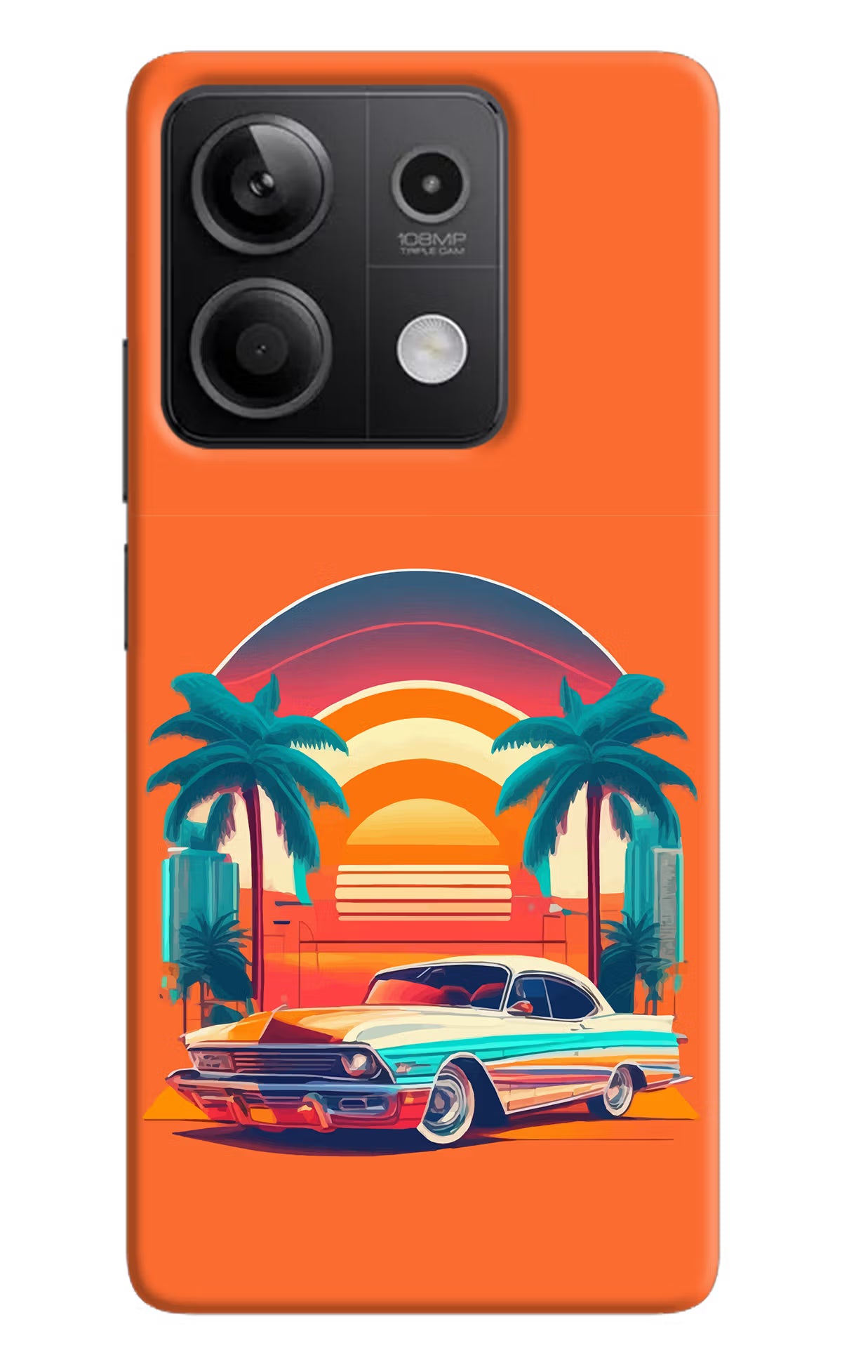 Palm Drive 80s Redmi Note 13 5G Hard Case Back Cover by Casekaro