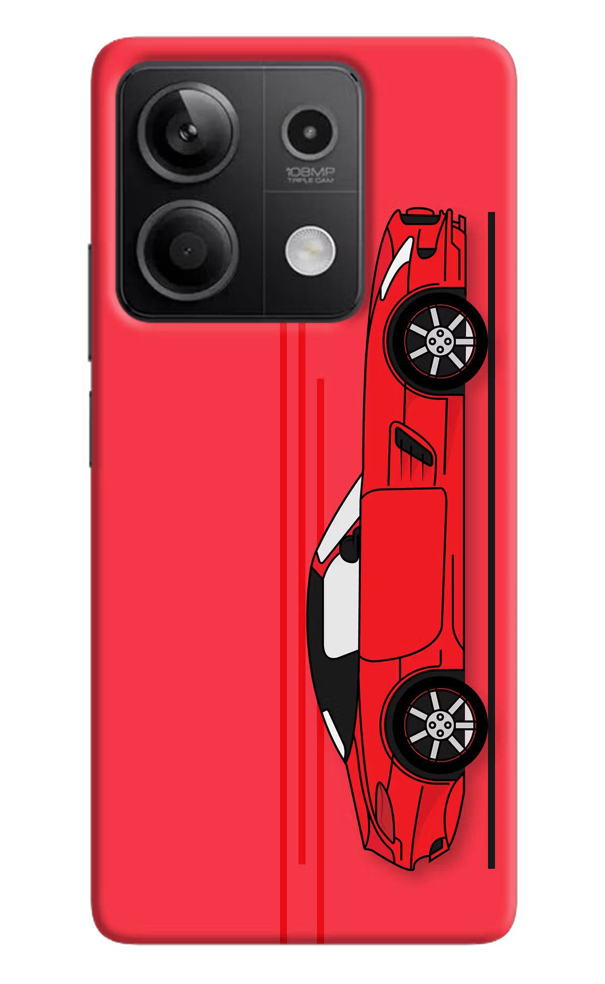 Red Velocity Redmi Note 13 5G Hard Case Back Cover by Casekaro