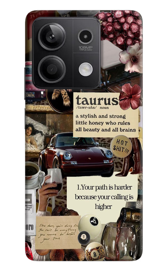 Taurus Zodiac Redmi Note 13 5G Hard Case Back Cover by Casekaro