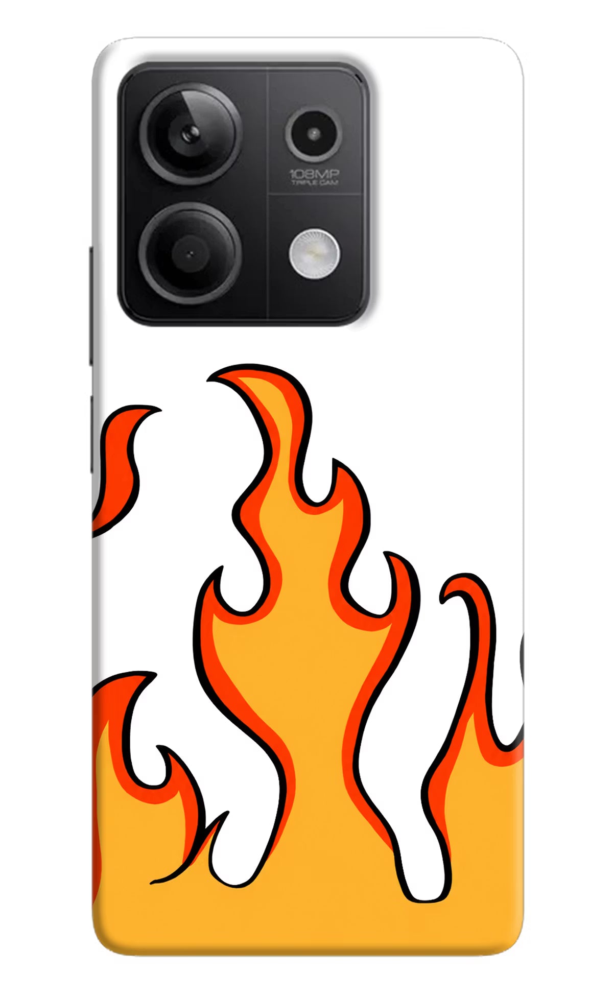 Fired Up – White Redmi Note 13 5G Hard Case Back Cover by Casekaro