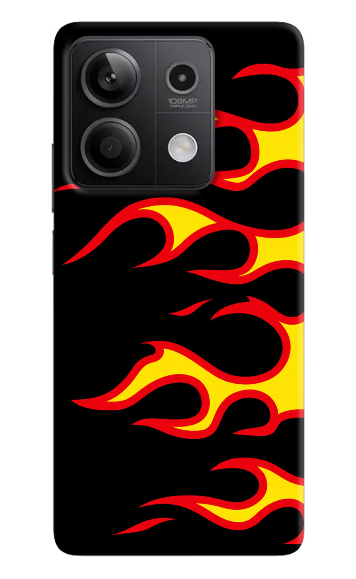 Side Sweep Flames Redmi Note 13 5G Hard Case Back Cover by Casekaro