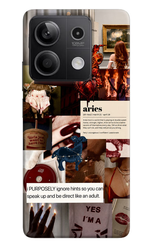 Zodiac Aries Redmi Note 13 5G Hard Case Back Cover by Casekaro