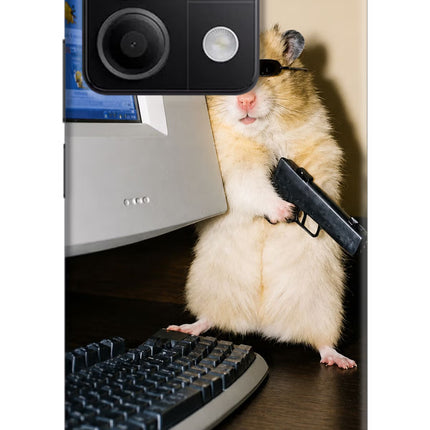 Hacker Hamster Redmi Note 13 5G Hard Case Back Cover by Casekaro