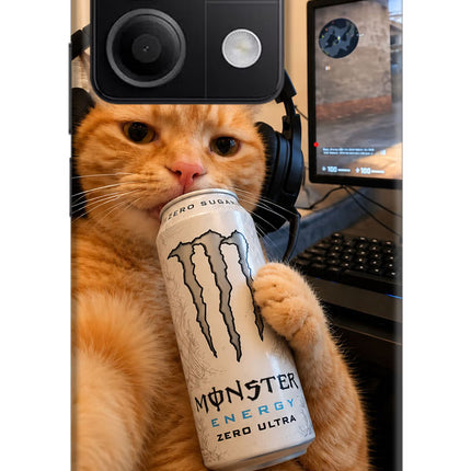 Gamer Cat Energy Redmi Note 13 5G Hard Case Back Cover by Casekaro