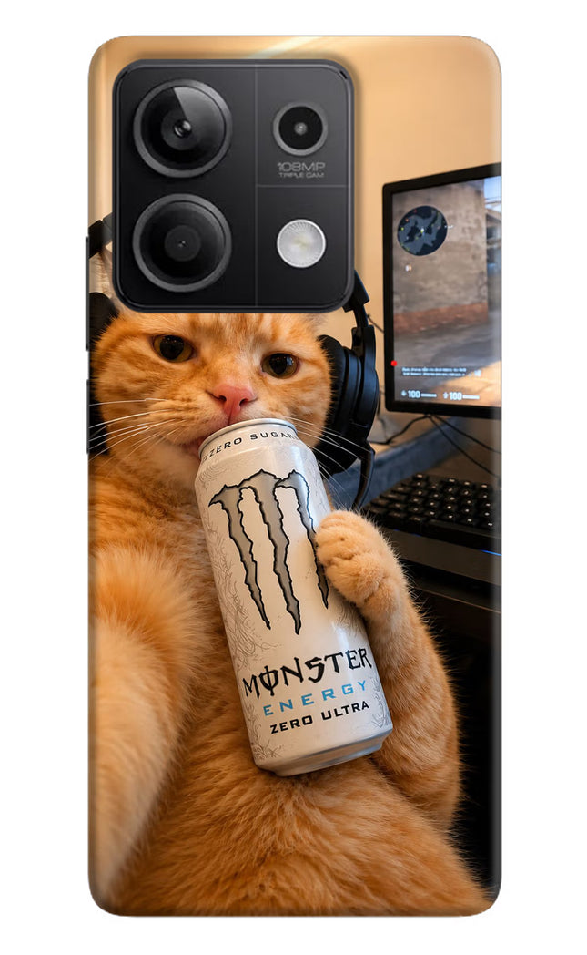 Gamer Cat Energy Redmi Note 13 5G Hard Case Back Cover by Casekaro