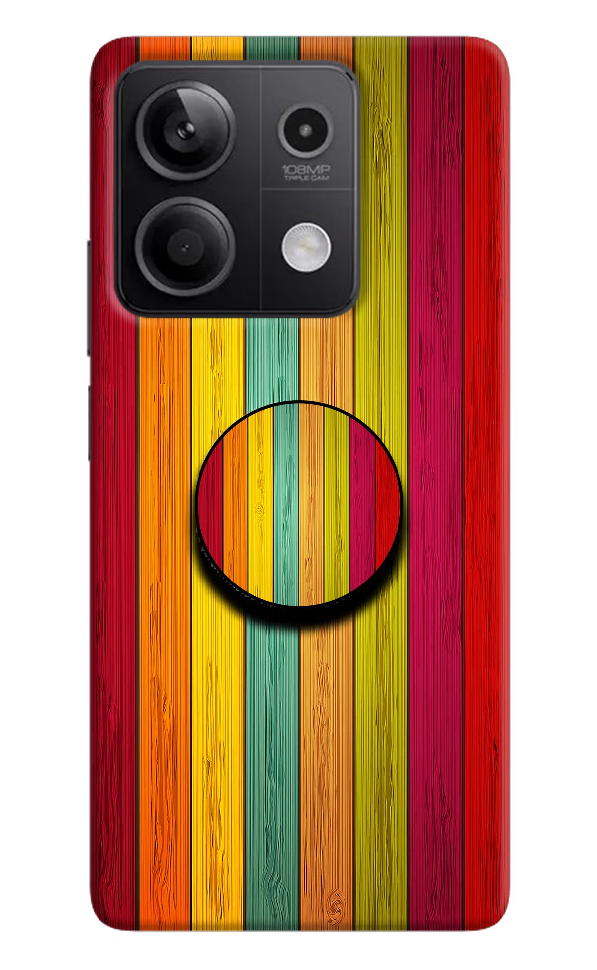 Multicolor Wooden Redmi Note 13 5G Pop Case by Casekaro