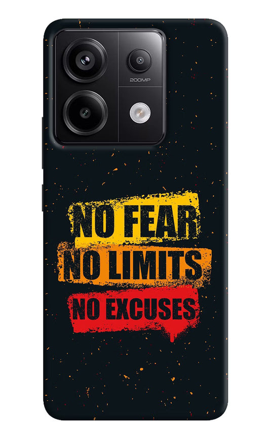 No Fear No Limits No Excuse Redmi Note 13 Pro 5G Hard Case Back Cover by Casekaro