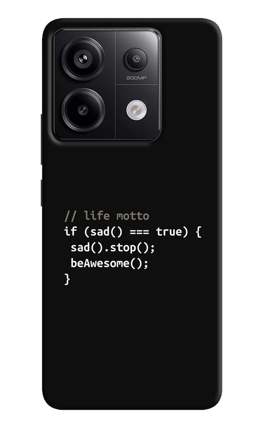 Life Motto Code Redmi Note 13 Pro 5G Hard Case Back Cover by Casekaro