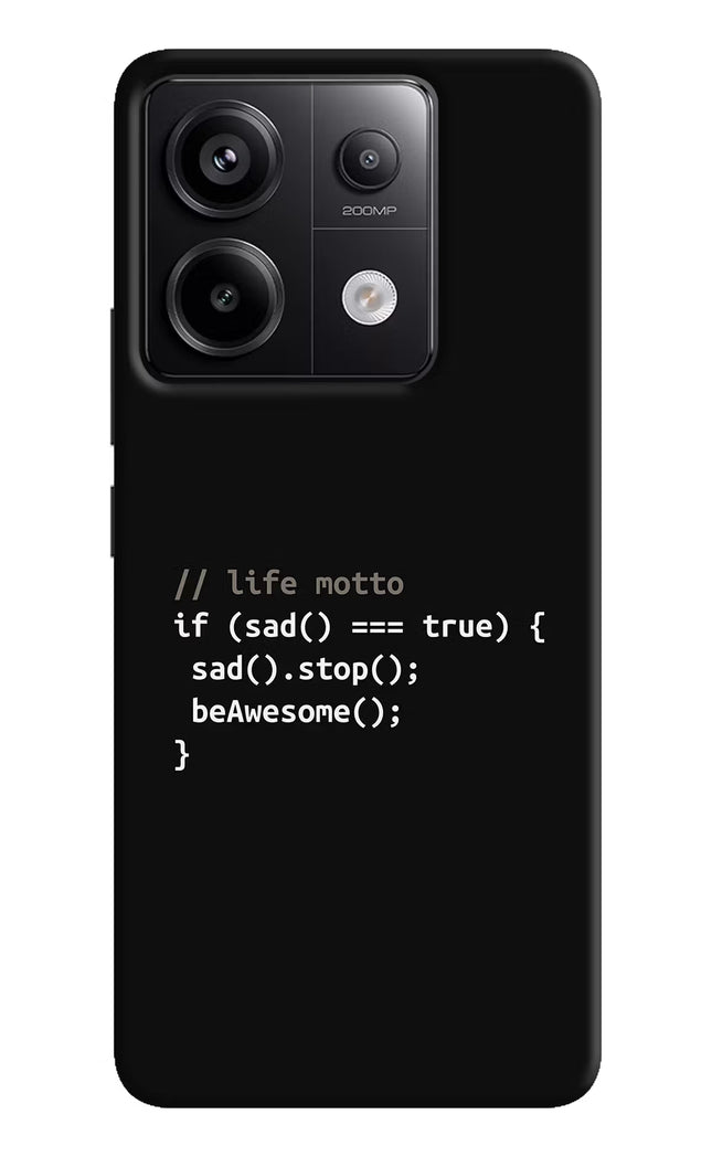 Life Motto Code Redmi Note 13 Pro 5G Hard Case Back Cover by Casekaro