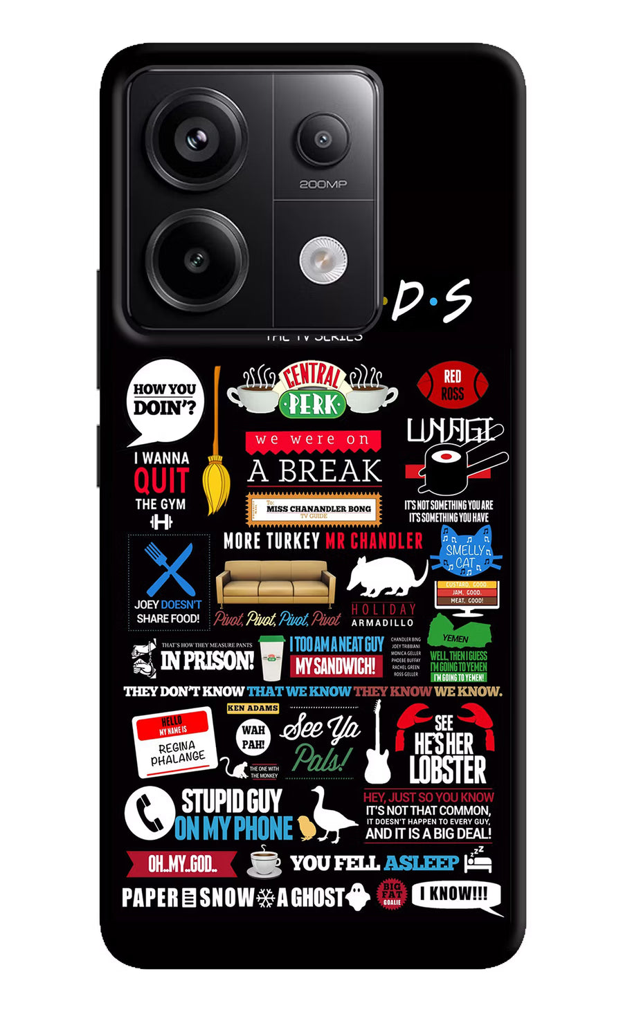 FRIENDS Redmi Note 13 Pro 5G Back Cover, Hard case