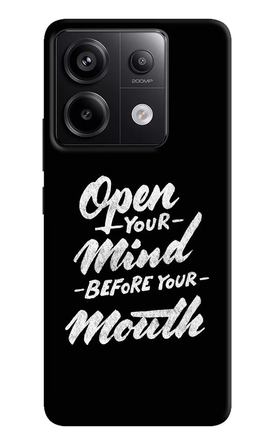 Open Your Mind Before Your Mouth Redmi Note 13 Pro 5G Hard Case Back Cover by Casekaro