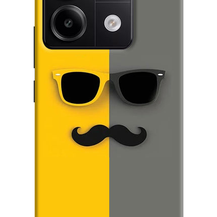 Sunglasses with Mustache Redmi Note 13 Pro 5G Hard Case Back Cover by Casekaro
