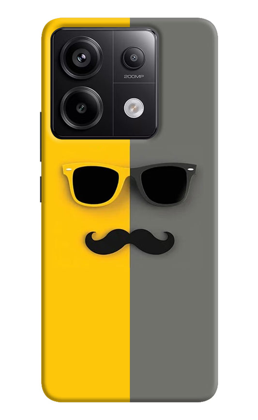 Sunglasses with Mustache Redmi Note 13 Pro 5G Hard Case Back Cover by Casekaro